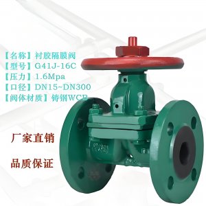 隔膜閥G41J-16\DN40手動(dòng)襯膠法蘭